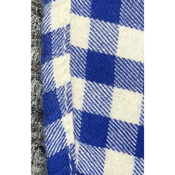 VTG Eddie Bauer Flannel Shirt Womens Medium Blue White Plaid Button Up Cotton - Picture 11 of 12